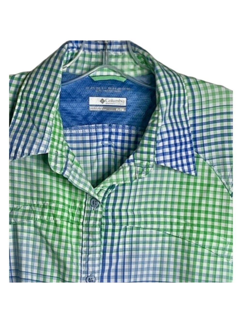 Columbia Silver Ridge Checked Shirt Roll Up Omni Shade - Green/Blue/White - XL - Picture 3 of 12